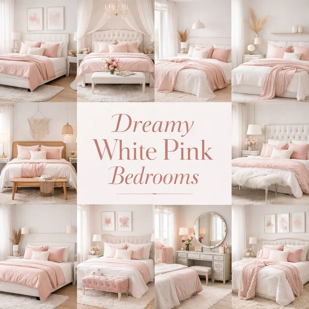 20 White Pink Bedroom Ideas