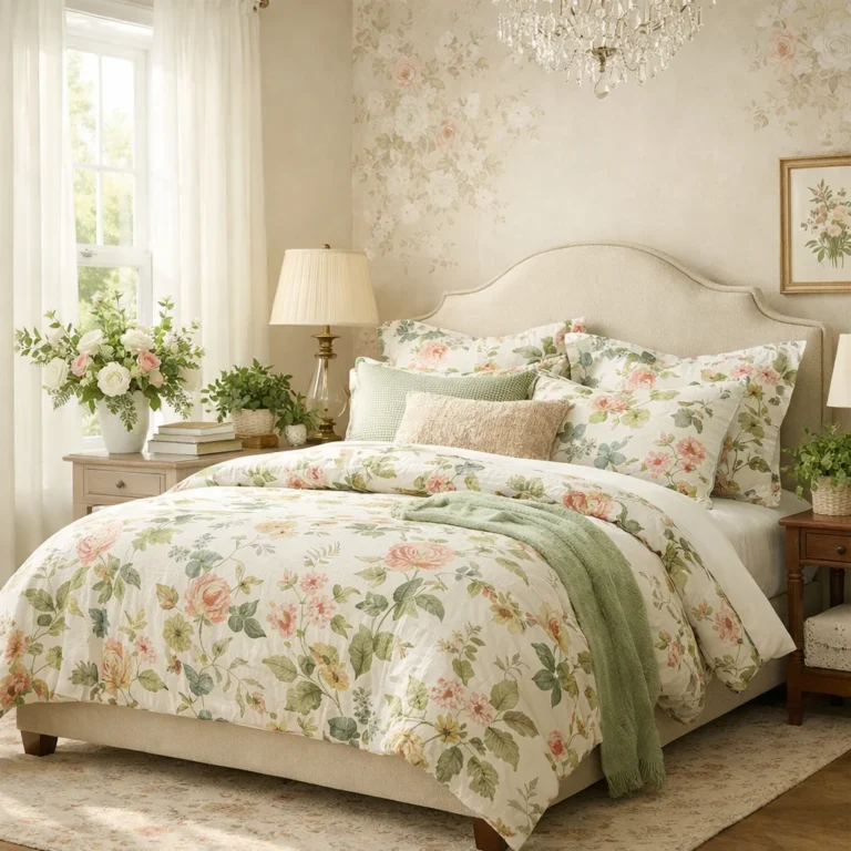 11. Floral Quilt at the Foot of the Bed