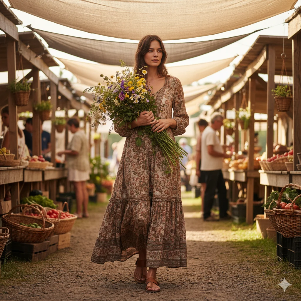 Boho Dress with Sandals
