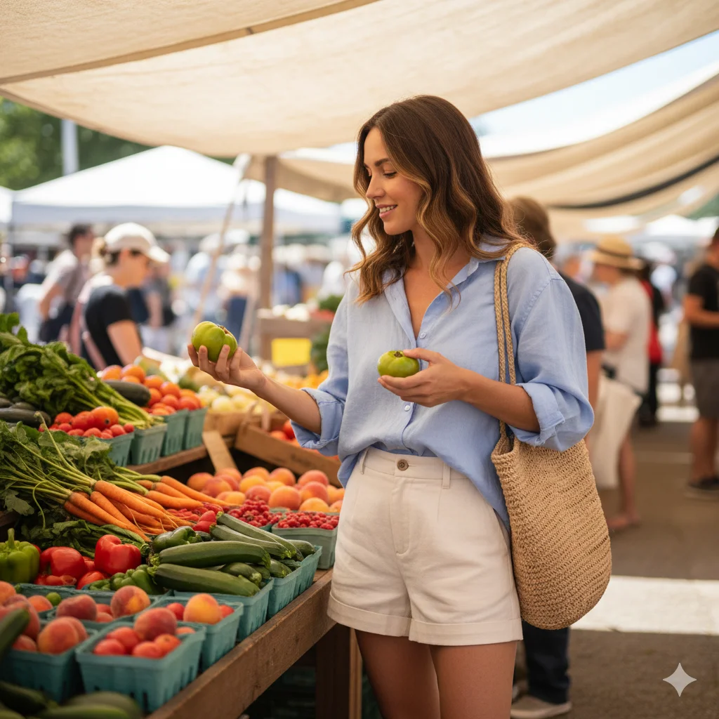 Button Up Shirt with Linen Shorts