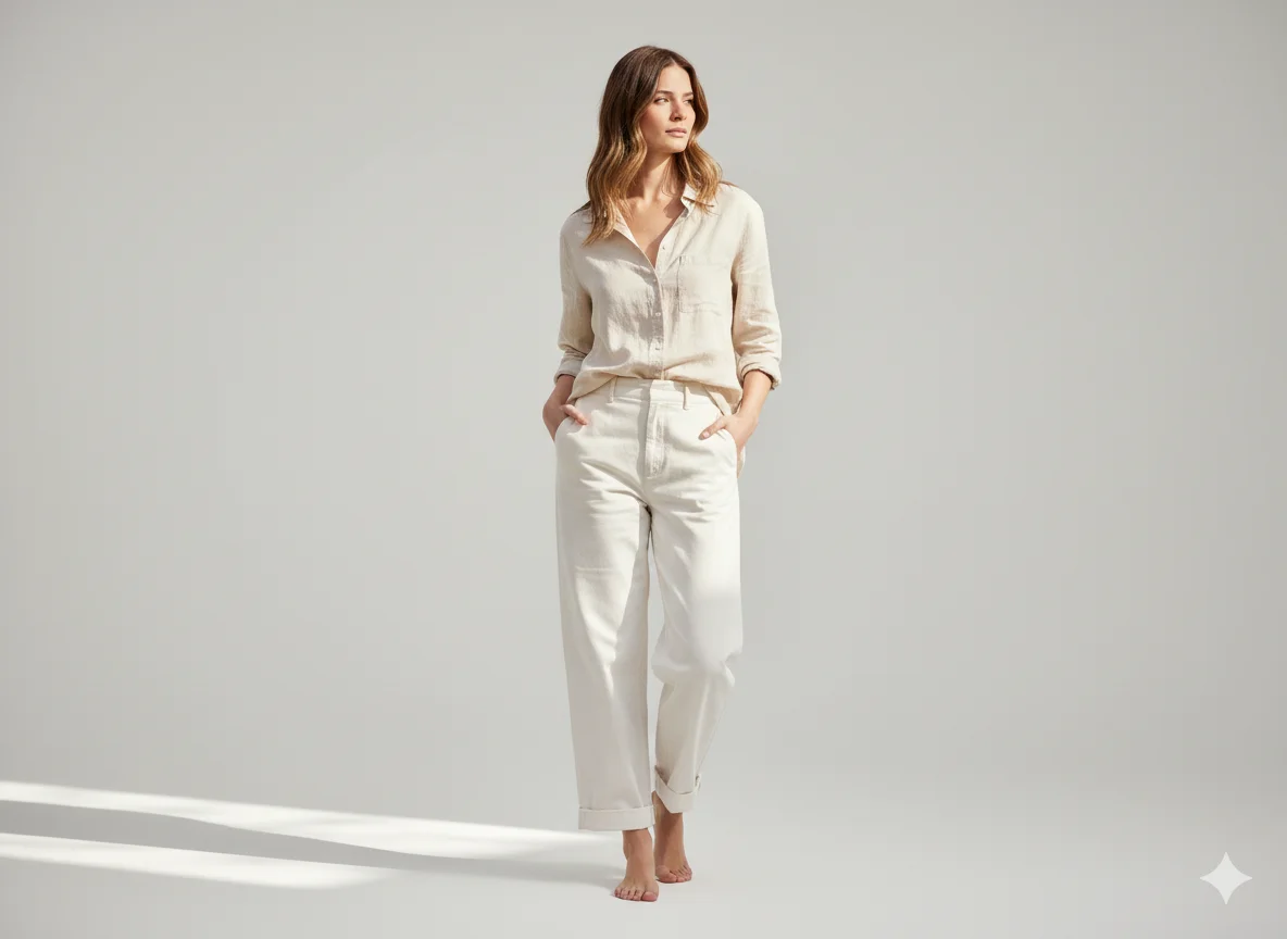 Cropped Cardigan with Wide Leg Jeans