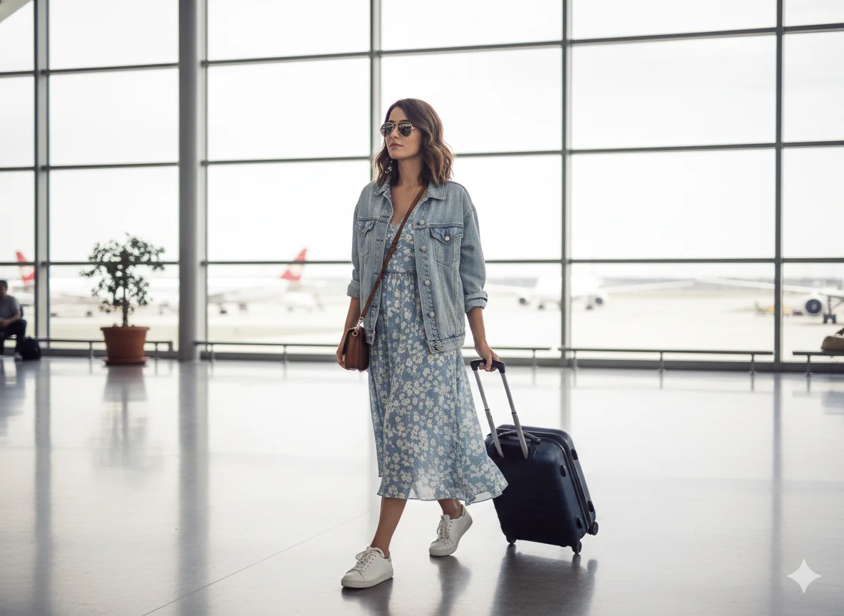 Denim Jacket with Summer Dress