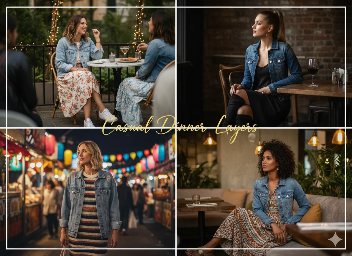 Denim Jacket with a Midi Dress