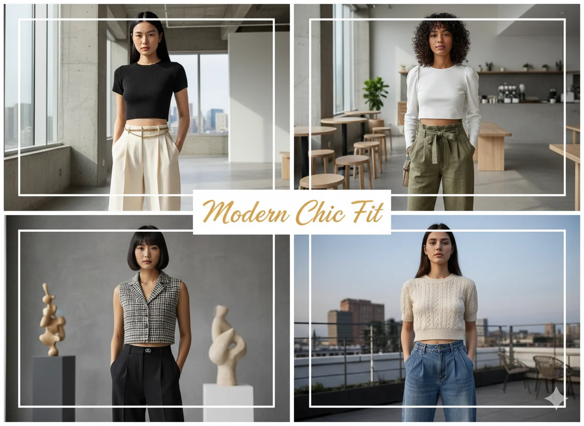 High Waist Pants with a Crop Top