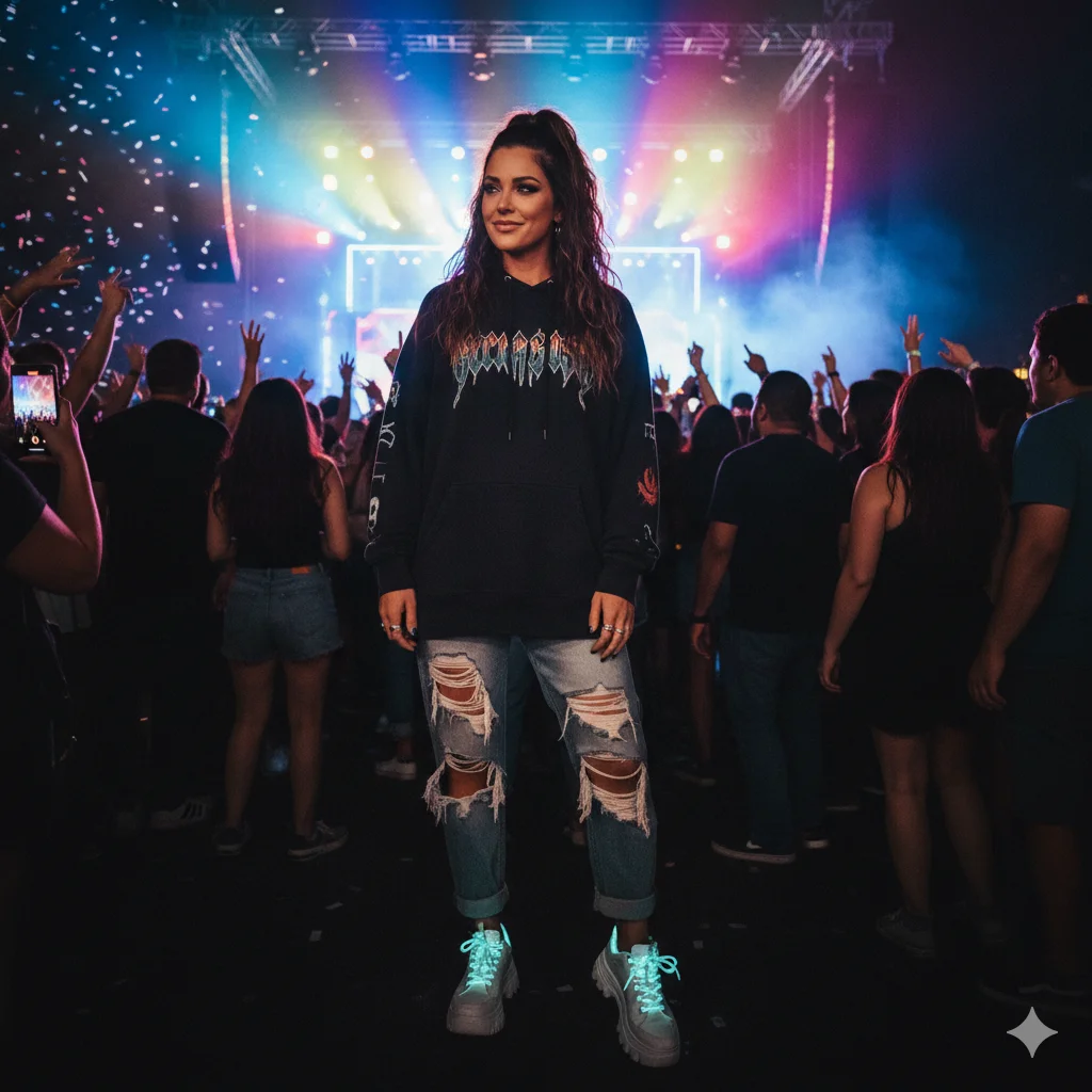 Hoodie and Distressed Jeans