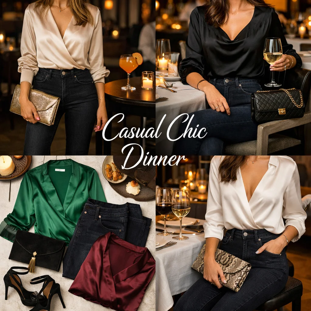 Jeans with a Silk Blouse