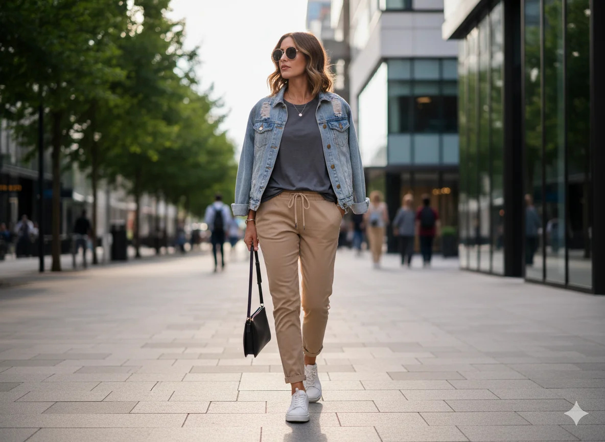 Joggers with Denim Jacket