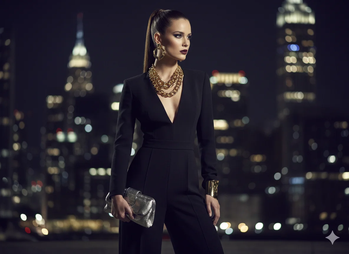 Jumpsuit with Statement Accessories