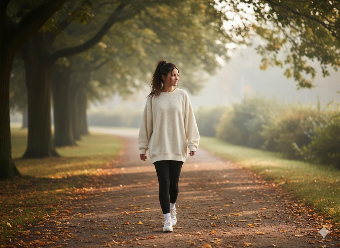 Leggings and Oversized Sweatshirt