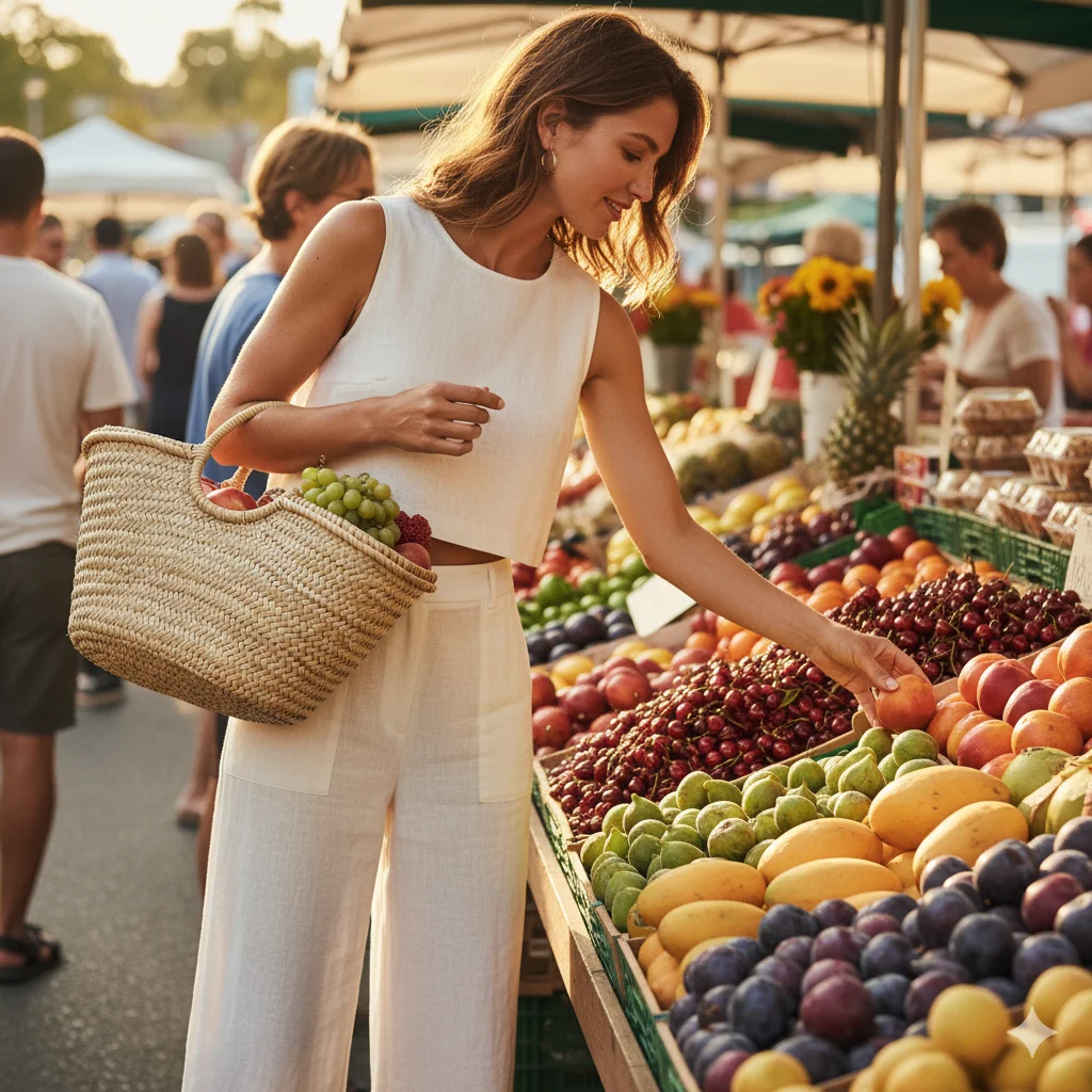 Linen Pants with a Cropped Top