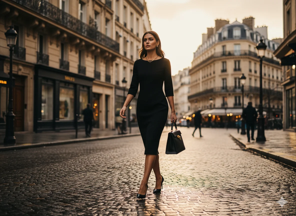 Little Black Dress with Simple Accessories