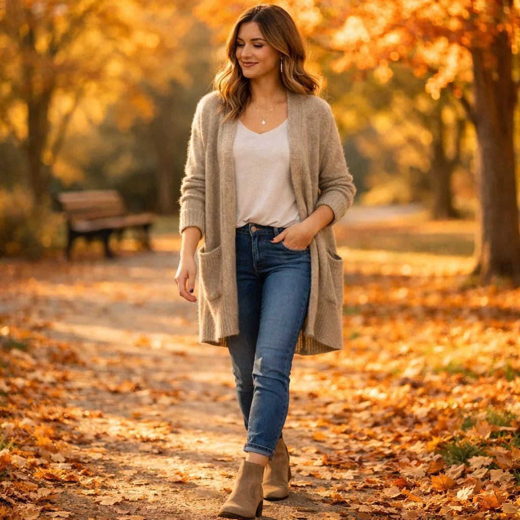 Long Cardigan with Jeans