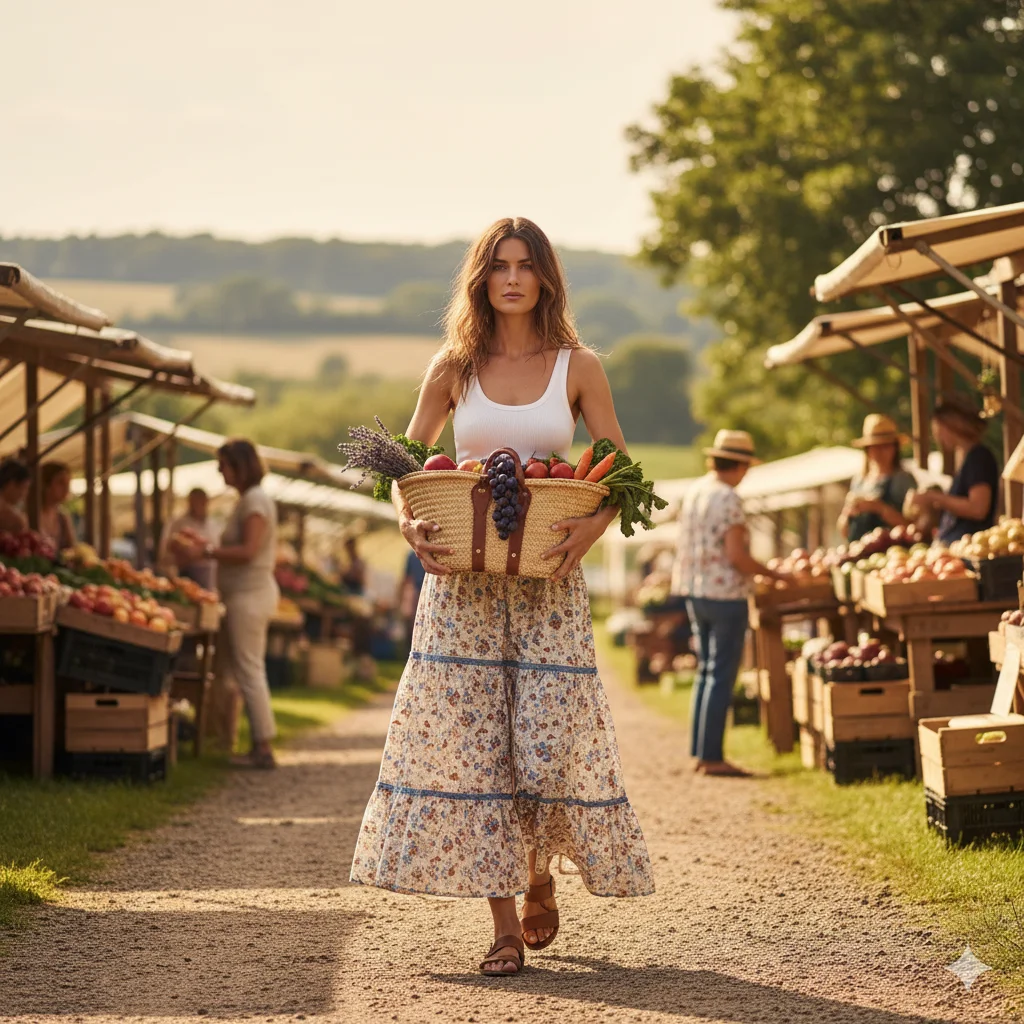 Maxi Skirt with a Simple Tank