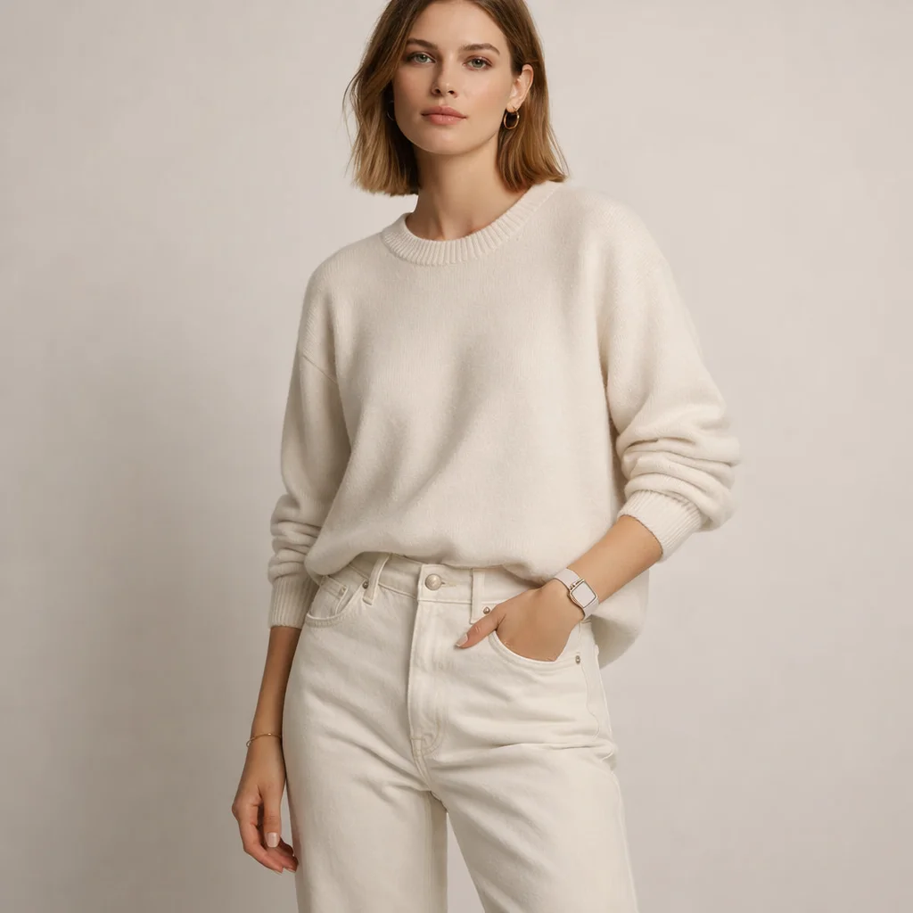 Monochrome Sweater and Jeans Outfit