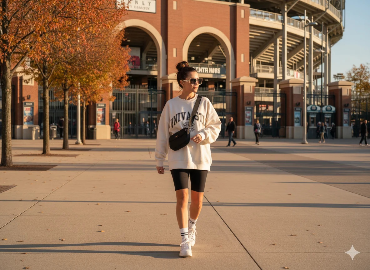 Oversized Sweatshirt and Biker Shorts