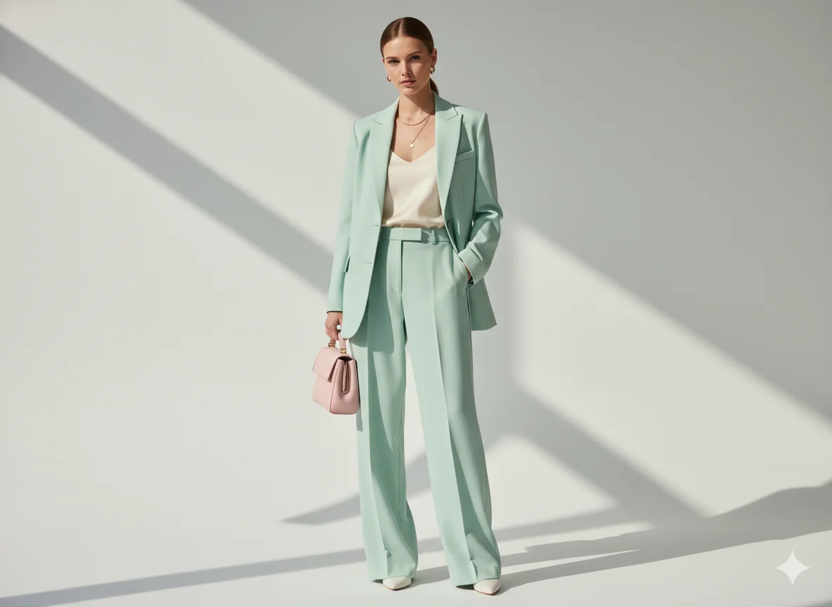 Pastel Suit for a Chic Statement