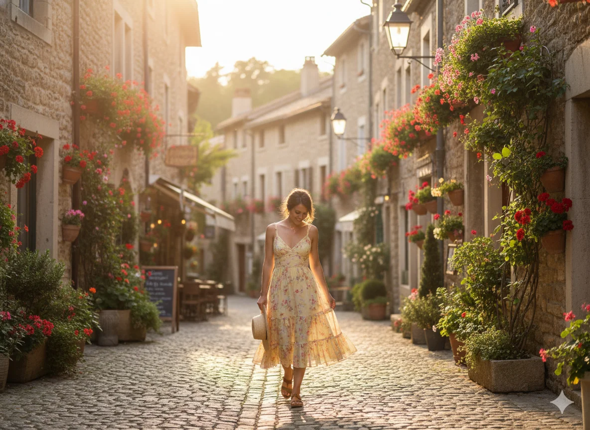 Pastel Sundress with Sandals