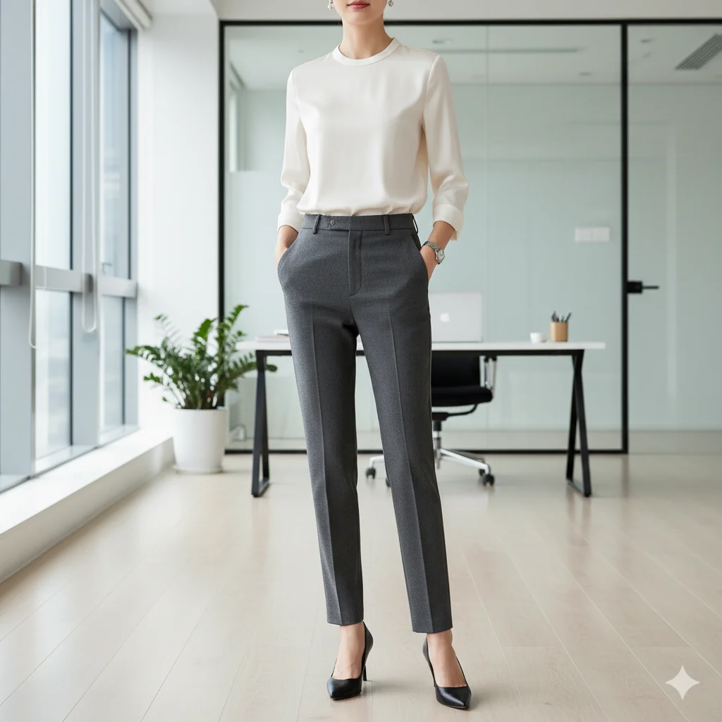 Silk Blouse and High Waisted