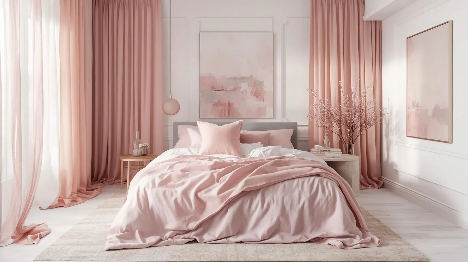 Soft Pink Layers on White