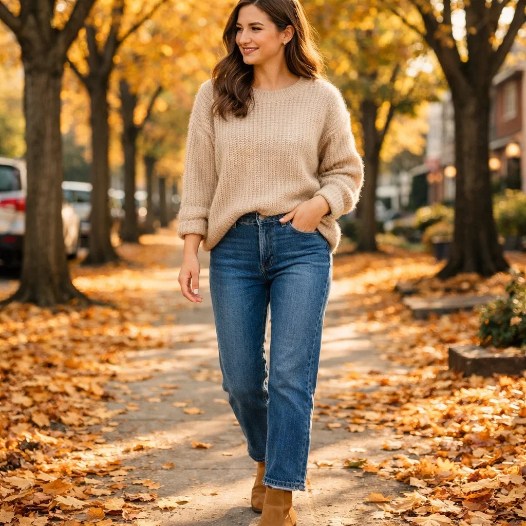 Sweater with Straight Leg Jeans