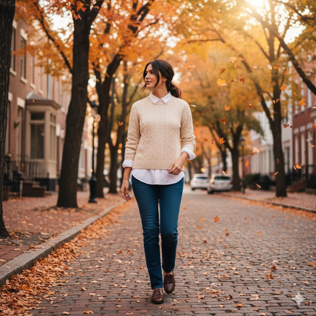 Sweater with a Collared Shirt