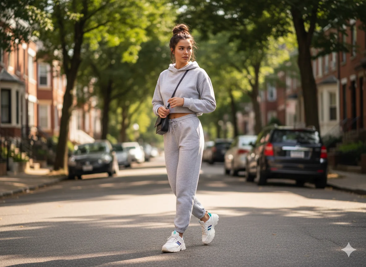 Sweatpants and Cropped Hoodie