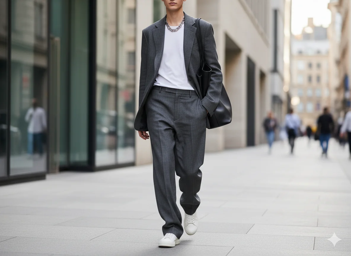 Tailored Suit with Sneakers