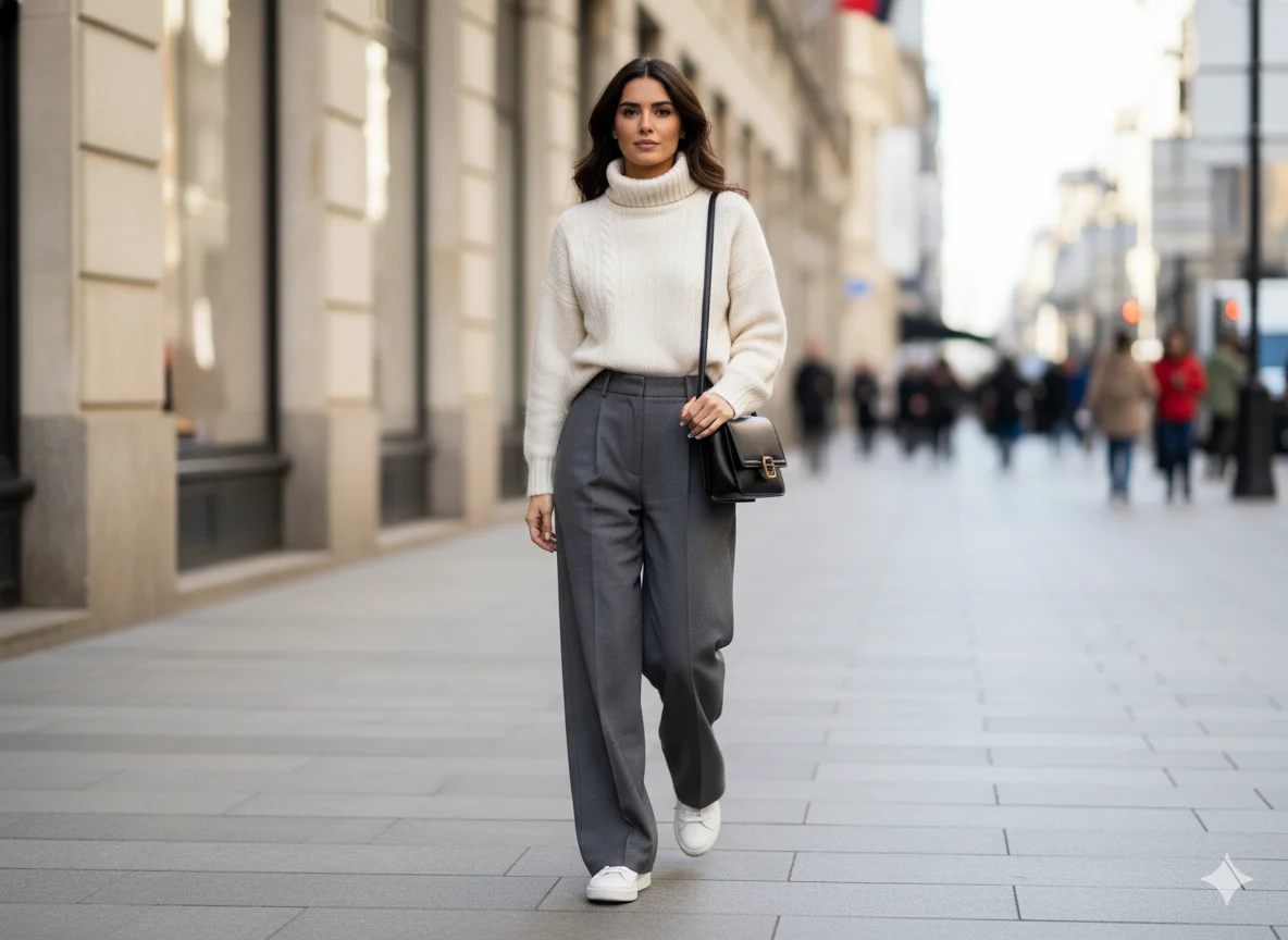 Tailored Trousers with Sneakers