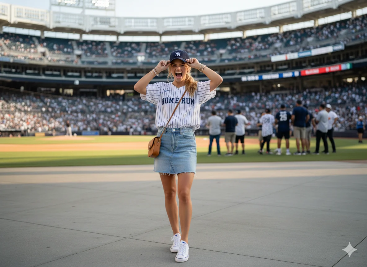 Team Jersey and Denim Shorts