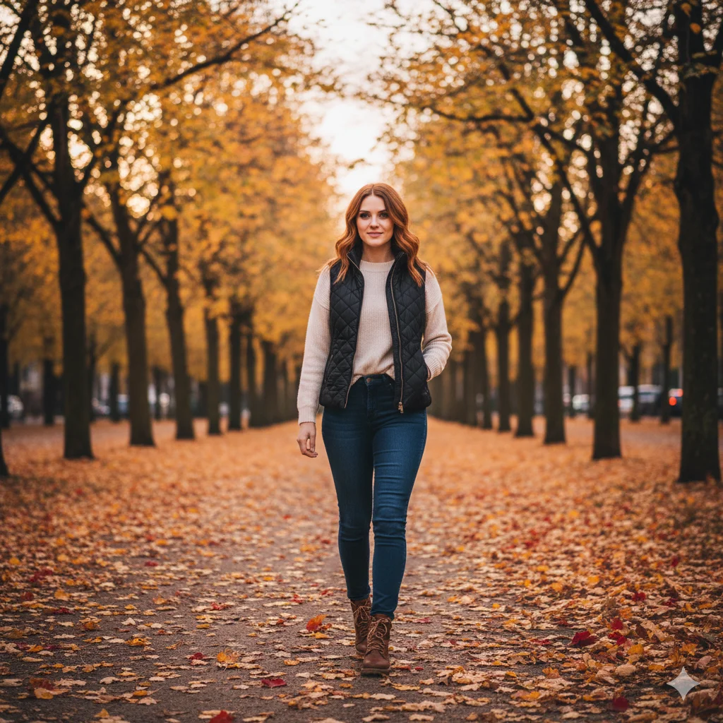 Vest with Long Sleeve Top