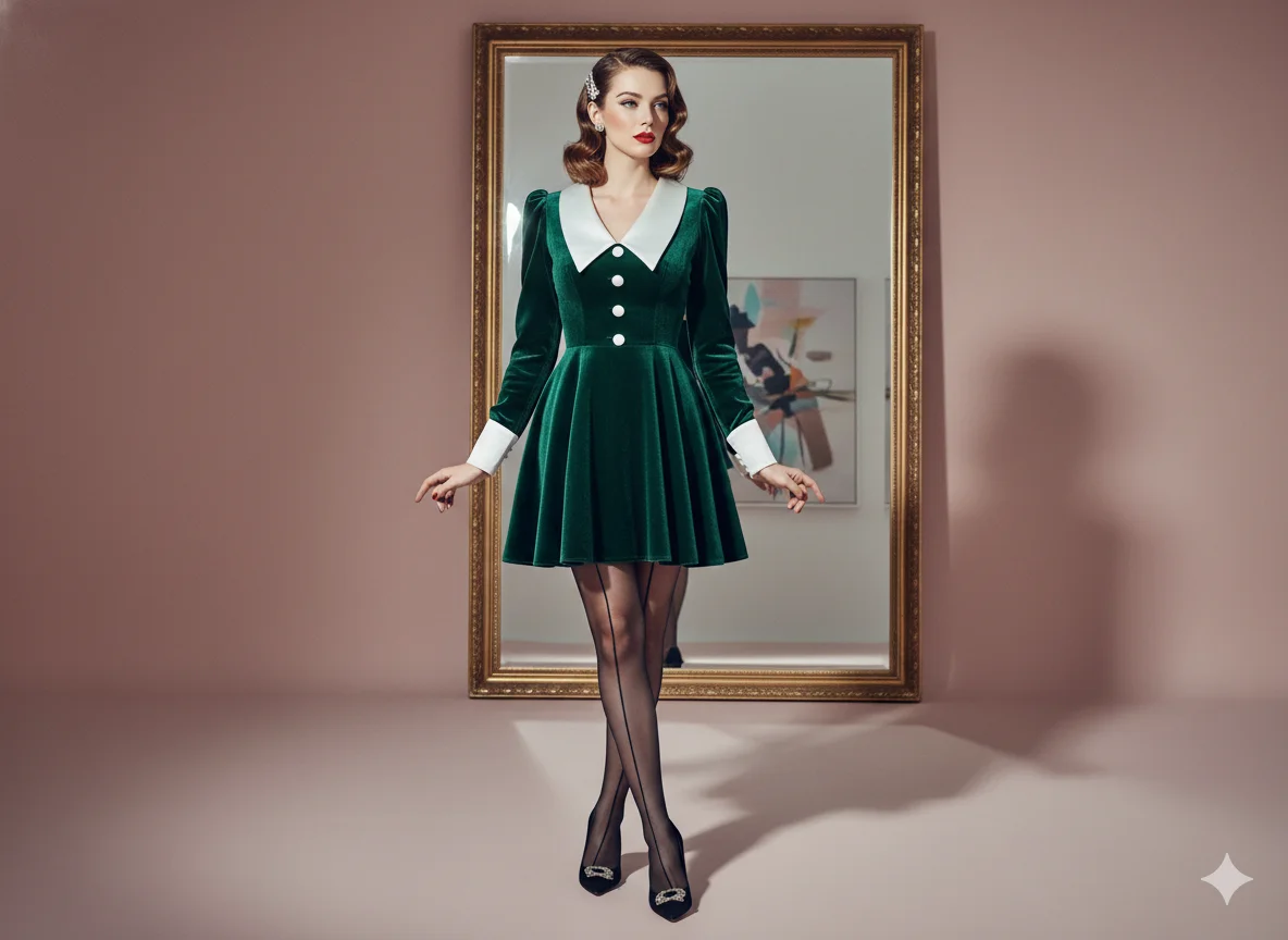 Vintage Collar Mini Dress