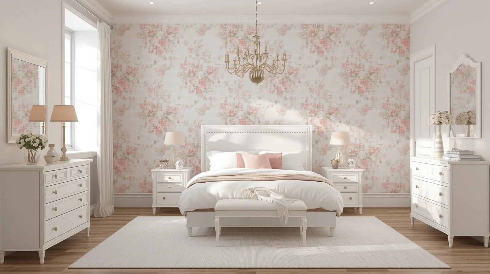 White and Pink Floral Theme