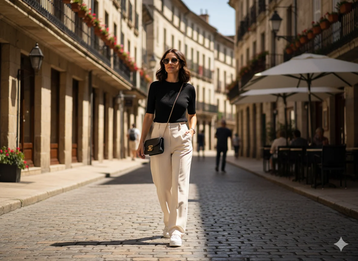 Wide Leg Pants and Fitted Top